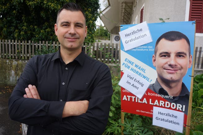 Attila Lardori am 26. September, als er die Wahl zum Gemeindepräsidenten haushoch gewonnen hat.