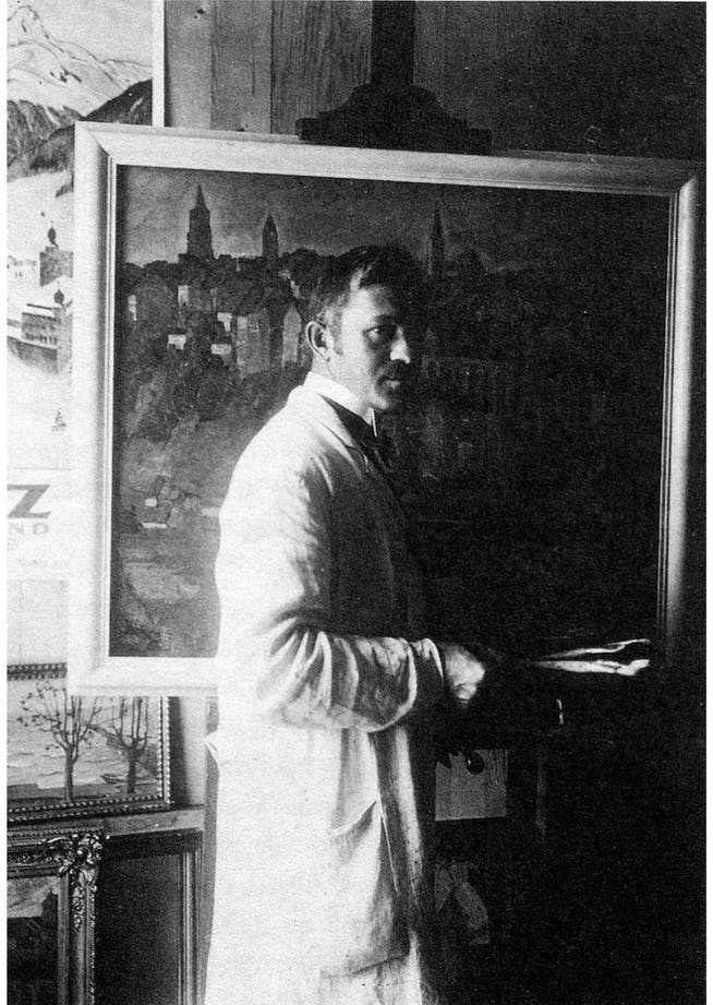 Ernst Emil Schlatter in seinem Atelier.