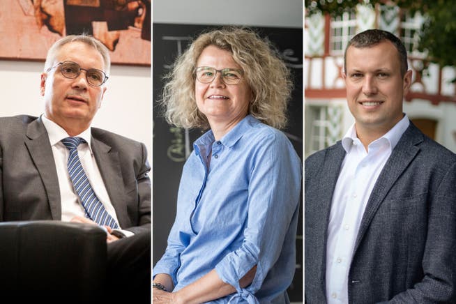 Dreikampf im zweiten Wahlgang ums Stadtpräsidium: Roland Toleti, Doris Bachmann und Moritz Eggenberger.