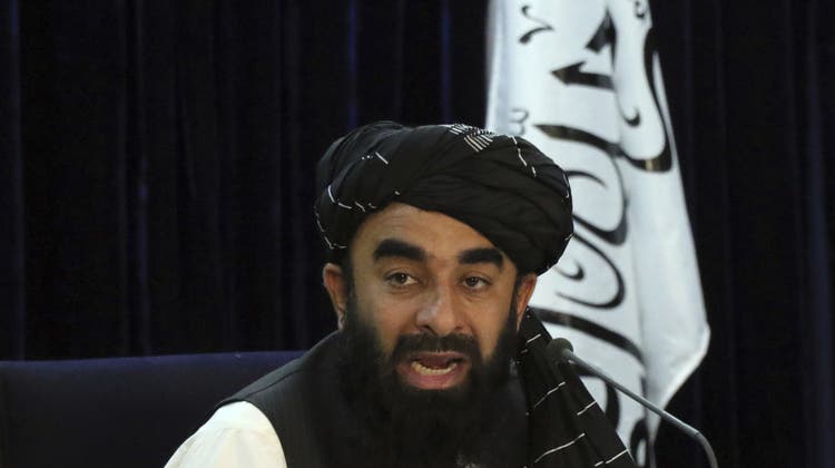 Taliban Sprecher Zabihullah Mujahid während einer Pressekonferenz am 7. September. (Bild: Muhammad Farooq / AP)