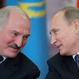 Lukaschenko und Putin im Jahr 2014. (Keystone)
