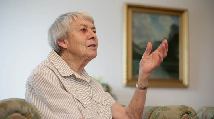 Ruth Roduner im Jahr 2009 in ihrem Wohnzimmer in Heerbrugg. (Bild: Hannes Thalmann)
