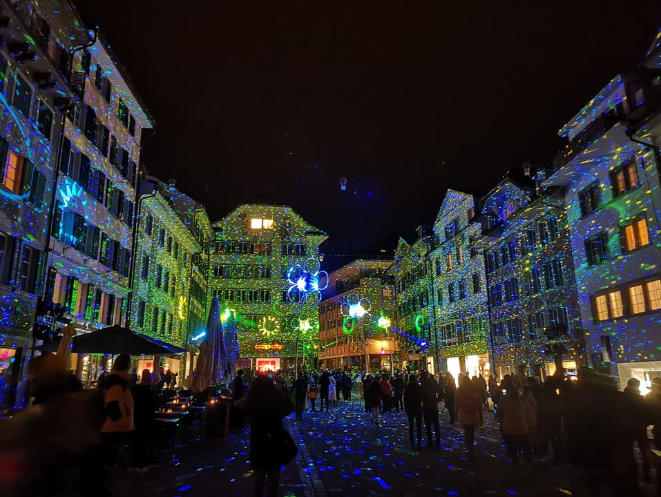 Lichterzauber beim Mühlenplatz in der Luzerner Altstadt.