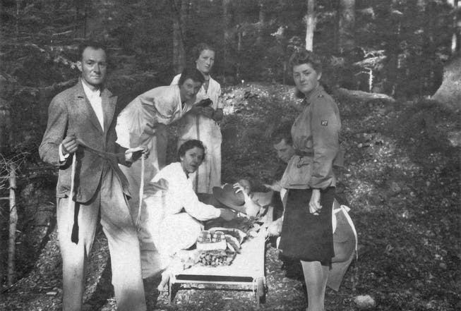 Foto einer Feldübung im Teufelskeller aus dem Jahr 1943.