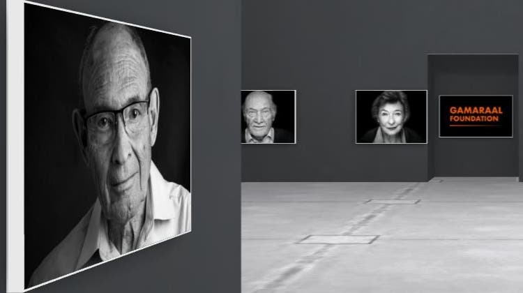 So präsentiert sich die Holocaust-Ausstellung im virtuellen Raum. Wer auf die Porträts klickt, kann die Zeugenaussagen der Überlebenden lesen. (Bild: Screenshot)