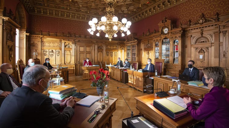 Erste Sitzung im neuen Jahr: Der Bundesrat mit Präsident Ignazio Cassis am letzten Mittwoch, 12. Januar. Diesen Mittwoch findet eine ausserordentliche Sitzung statt, ursprünglich war keine geplant. (Peter Klaunzer / KEYSTONE)