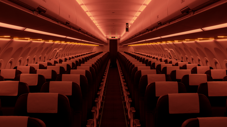 Ein am Biorhythmus des Menschen orientiertes Beleuchtungssystem soll die Passagiere beim Nickerchen helfen. (zvg)