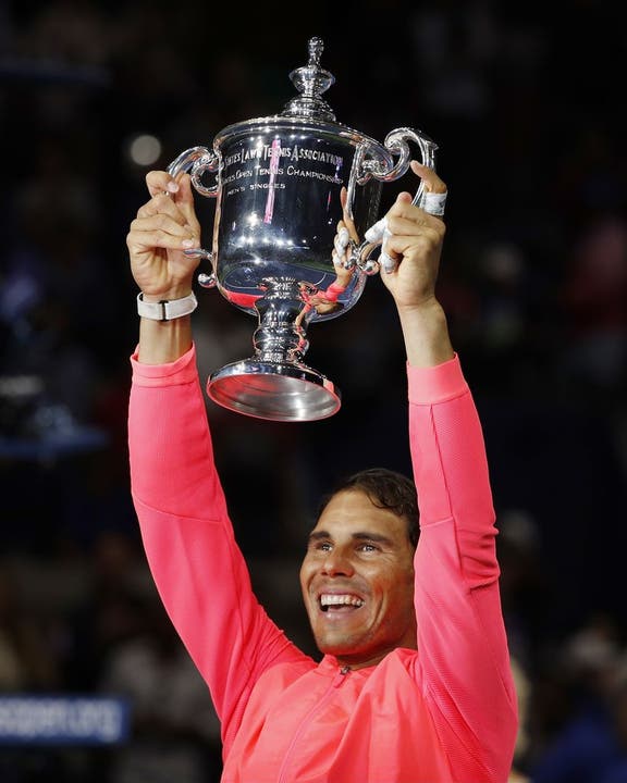 US Open 2017: In New York holt sich Nadal seinen 16. Grand-Slam-Sieg. Er besiegt den Südafrikaner Kevin Anderson in drei Sätzen. Am Ende steht ein 6:3, 6:3 und 6:4 auf der Anzeigetafel.