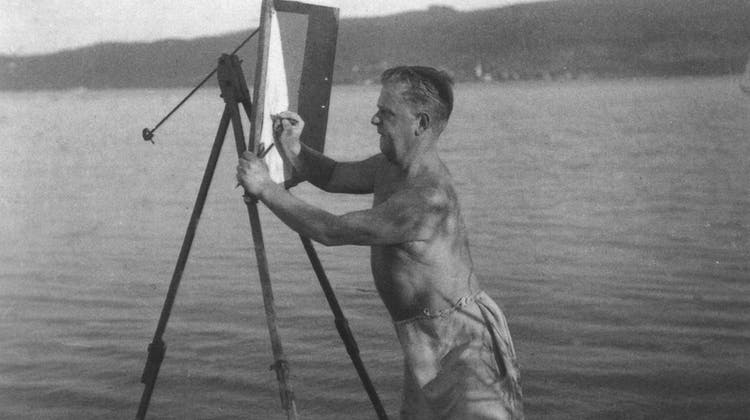 Der Maler Max Ackermann beim Arbeiten am Bodensee, um 1935. (Bild: Max-Ackermann-Archiv)