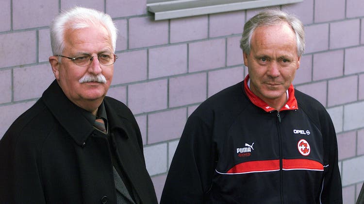 Ernst Lämmli und  Köbi Kuhn im März 2001. (Rolf Jenni)