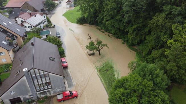Im Juli 2021 kämpfte das Dorf mit Hochwasser.
