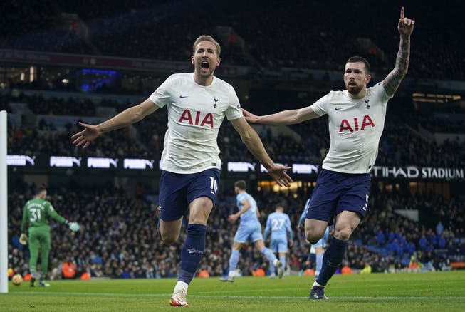 Tottenhams Harry Kane bejubelte in der Nachspielzeit den Siegestreffer für die Londoner.