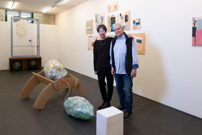 Claude Seeberger (links) und Quido Sen stellen gemeinsam in der Galerie Billing Bild in Baar aus.