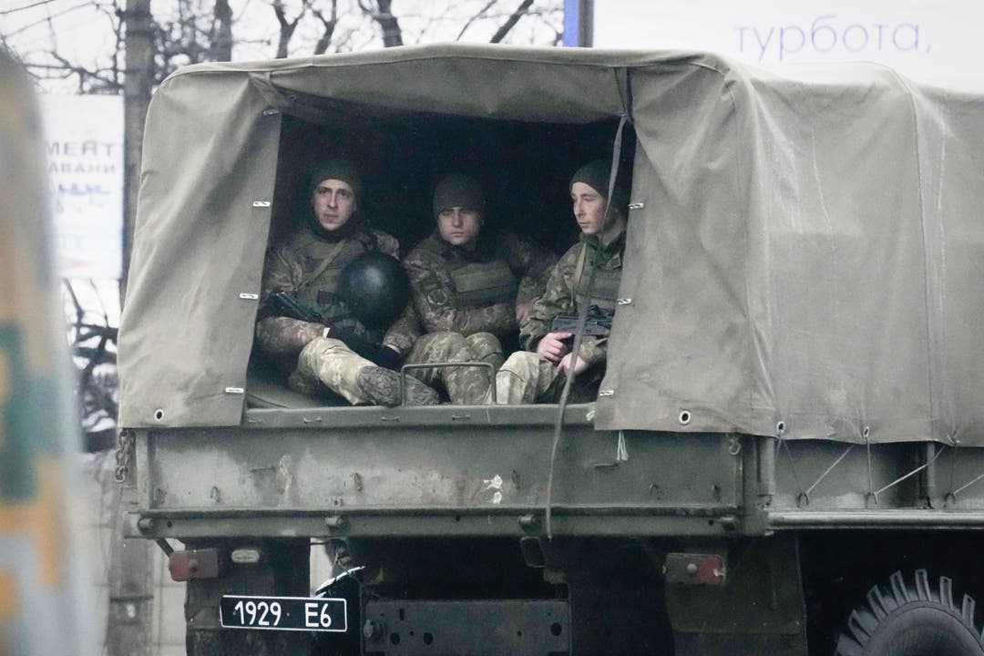 Ukrainische Soldaten in Mariupol.