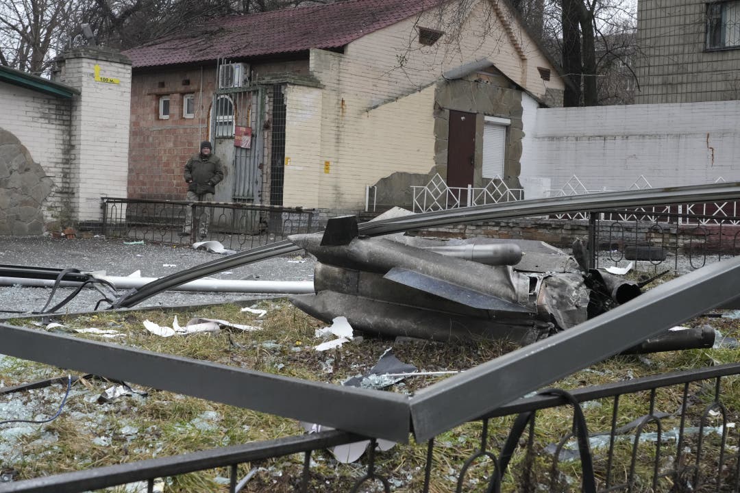 In Kiew (Bild), Kharkiv und Odessa waren grosse Explosionen zu hören.