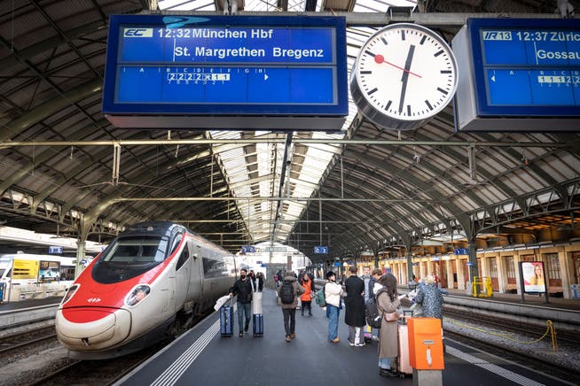 Da war er mal pünktlich: Der Eurocity nach München in St.Gallen.
