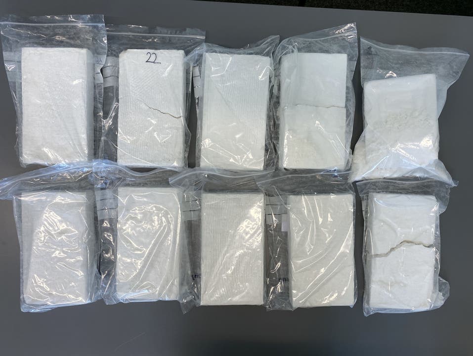 Die Kantonspolizei Aargau stellte am 7. März zwanzig Kilogramm Kokain im Wert von rund einer Million Franken sicher.
