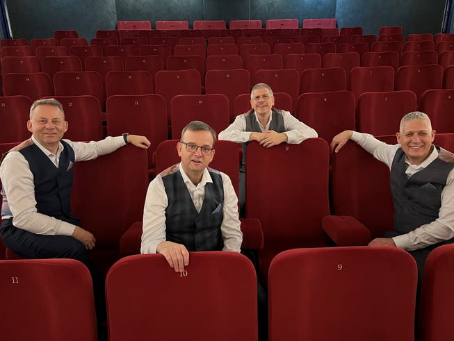 Freuen sich auf ihr himmlisches Programm im Kino Lux (von links): Christof Buri, Thomas Inglin, Jimmy Muff und Christian Peter Meier.