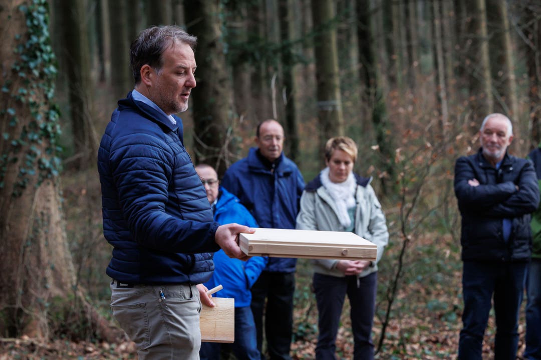 Waldbesuch organisiert von Pro Holz Solothurn: Stephan Küng, Geschäftsführer Küng Holzbau AG Alpnach Dorf
