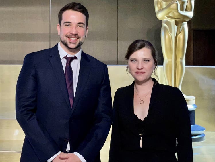 Zwei Schweizer bei den Oscars, aber nicht live: Marc Mounier und Marie Brendle in Hollywood.