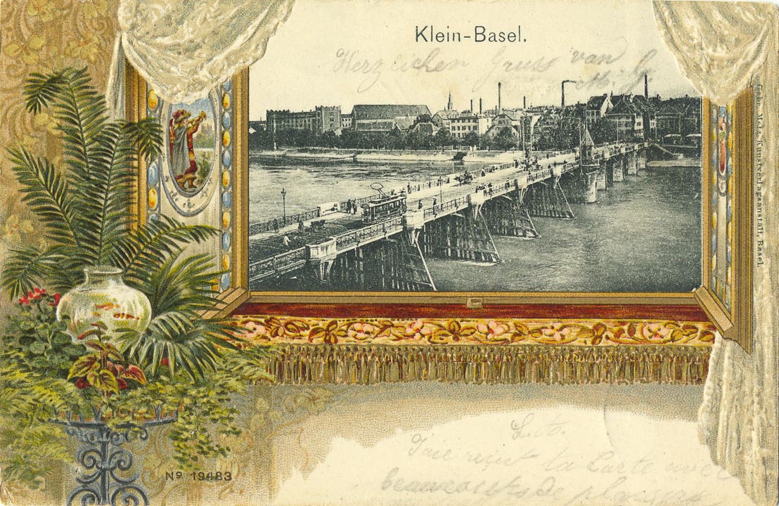 Ansichtskarte von Kleinbasel, 1902.