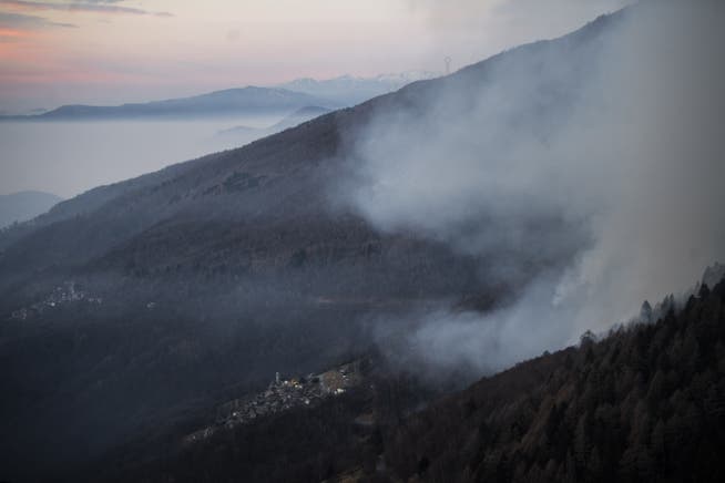 Bereits im Januar hatte es auf der anderen Seite des Lago Maggorio gebrannt. Nun ist auch in der Nähe von Locarno ein Feuer ausgebrochen. (Archivbild)