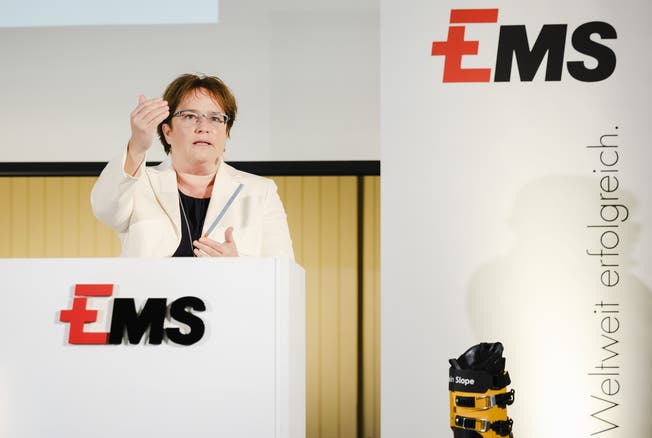 EMS-Chefin Magdalena Martullo-Blocher an der Bilanzmedienkonferenz vom Februar 2022.