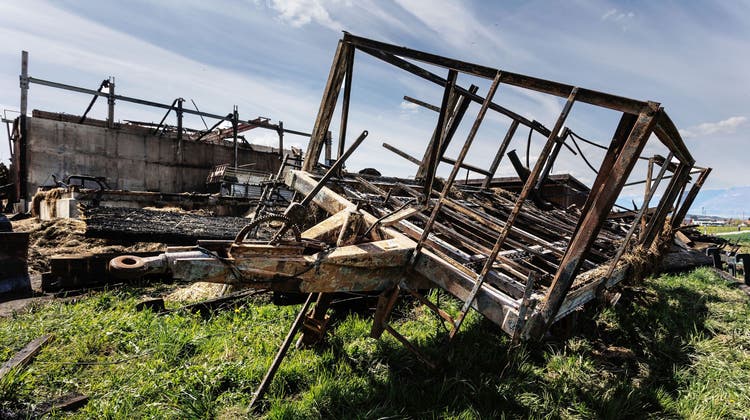 Nach dem Brand in Kriegstetten: Die Lager- und Futterhalle ist völlig zerstört. (Hanspeter Bärtschi)