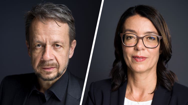 Unter Druck: SRG-Generaldirektor Gilles Marchand und SRF-Direktorin Nathalie Wappler. (Keystone)