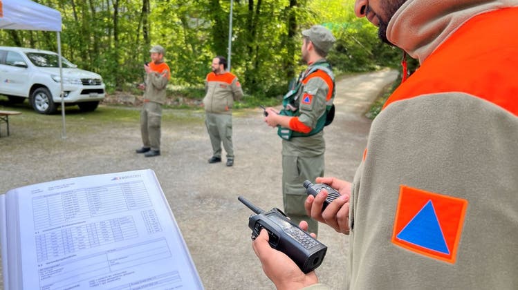 Zivilschutzorganisation Baden: Trainiert wurde die Sicherstellung der Kommunikation via Funk (Zvg)