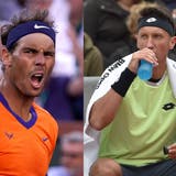 Sergej Stachowski (rechts) kritisiert Rafael Nadal, weil dieser den Wimbledon-Ausschluss für russische und weissrussische Athleten als unfair bezeichnet. (Keystone)