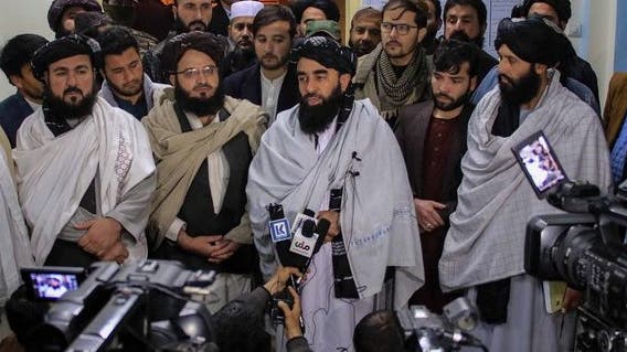 Talibansprecher Sabiullah Mudschahid, hier auf einem Bild vom März diesen Jahres, gratulierte den afghanischen Medien zum Welttag der Pressefreiheit. (Keystone)