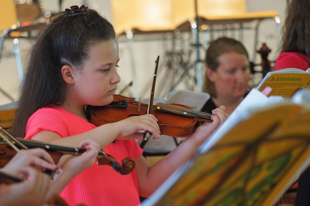 Früh übt sich: Auch junge Geigenspielerinnen waren mit von der Partie.