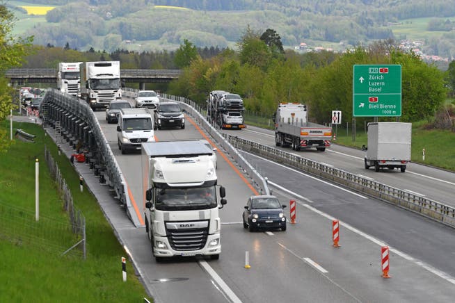 Die mobile Baustellenbrücke auf der A1 bei Solothurn kommt erst im Frühjahr 2024 wieder zum Einsatz.