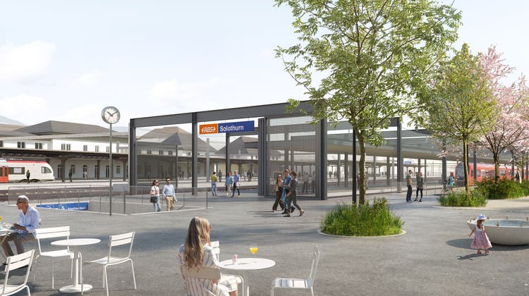 So soll er dereinst aussehen: Der neue Süd-Bahnhof in Solothurn. (zvg)