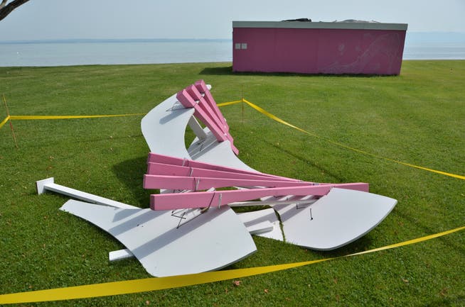 Der neueste Fall von Vandalismus in Arbon: Unbekannte zerstören eine Installation, die im Rahmen der Ohrenkinotage am See aufgestellt worden war.