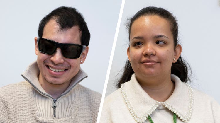 Roberto Frijia und Larissa Wobmann sind beide komplett erblindet und möchten Nicht-Betroffenen ihre Welt näherbringen. (zvg)