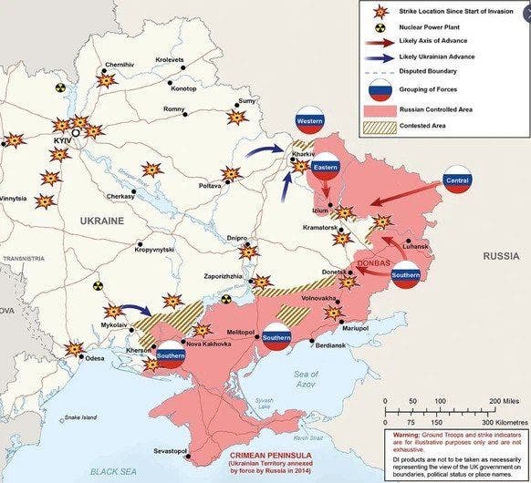 This is how the front in southern and eastern Ukraine currently looks.