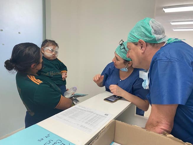 The operation on the little patient was successful.