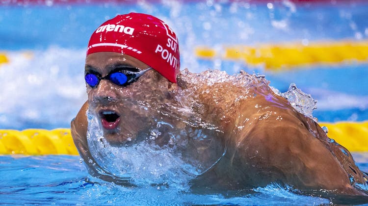 Noé Ponti schwimmt in Rom zur Silbermedaille. (Patrick B. Kraemer / Keystone)