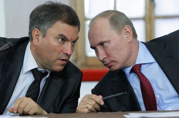 Vyacheslav Volodin (left) was President Vladimir Putin's chief of staff in 2011. Volodin is now said to have ambitions for the presidency.