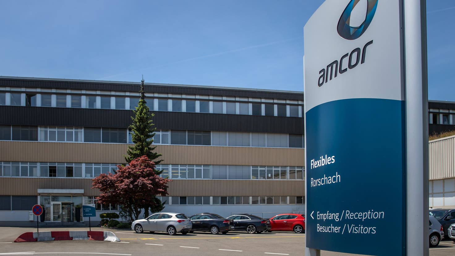 Der Sitz der Amcor Flexibles Rorschach AG in Goldach. Von hier gelangte zweimal die umweltschädliche Chemikalie PFOS in den Bodensee. (Bild: Raphael Rohner)