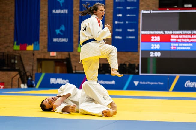 Thomas Schönenberger and Sofia Jokl at the World Games in Birmingham: How real the fight scenes look is one of the criteria that the jury rates when evaluating the rehearsed fights.