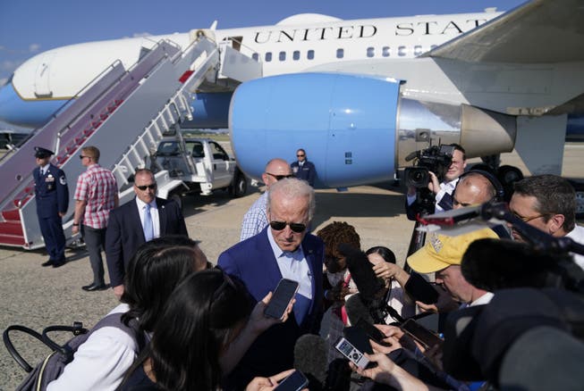 Der amerikanische Präsident Joe Biden am Mittwoch, nach einer kurzen Reise nach New England.