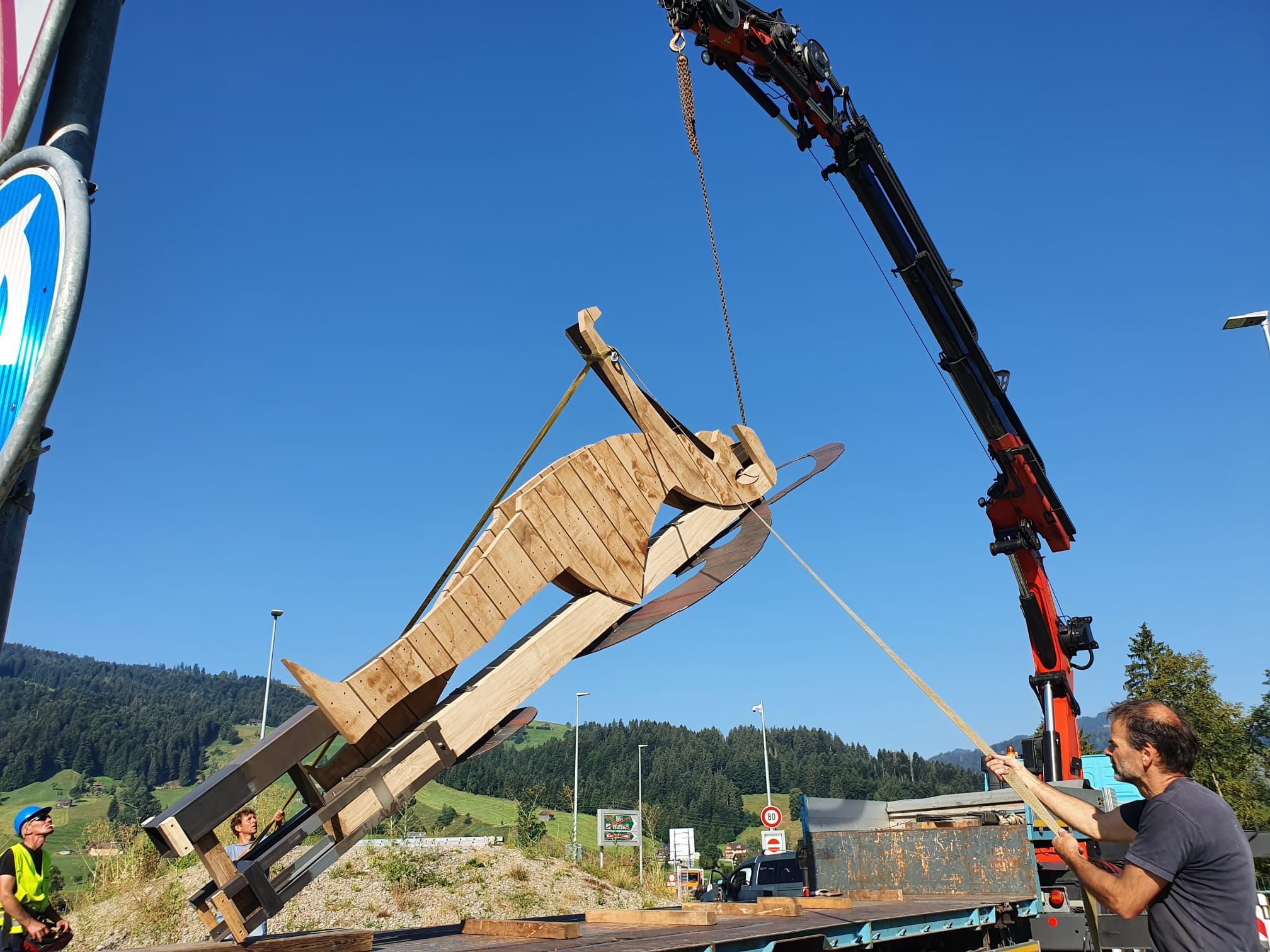 Skulptur Beim Kreisel Stegrüti In Ebnat-Kappel Installiert Worden