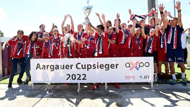 An Auffahrt feierten die Badener Frauen im Stadion Esp den Cupsieg, damit wollen sie sich aber nicht zufrieden geben.