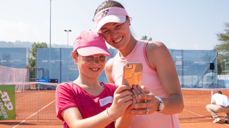 Tennisturnier Zug Open  Kids & Family Day mit Martina Hingis. (Bild: Matthias Jurt (Zug, 24. Juli 2022))