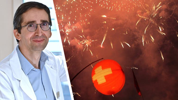 Der Studienleiter und Arzt Christoph Tappeiner setzt sich für  die Prävention von Augenverletzungen durch Feuerwerkskörper ein. (Bruno Kissling)