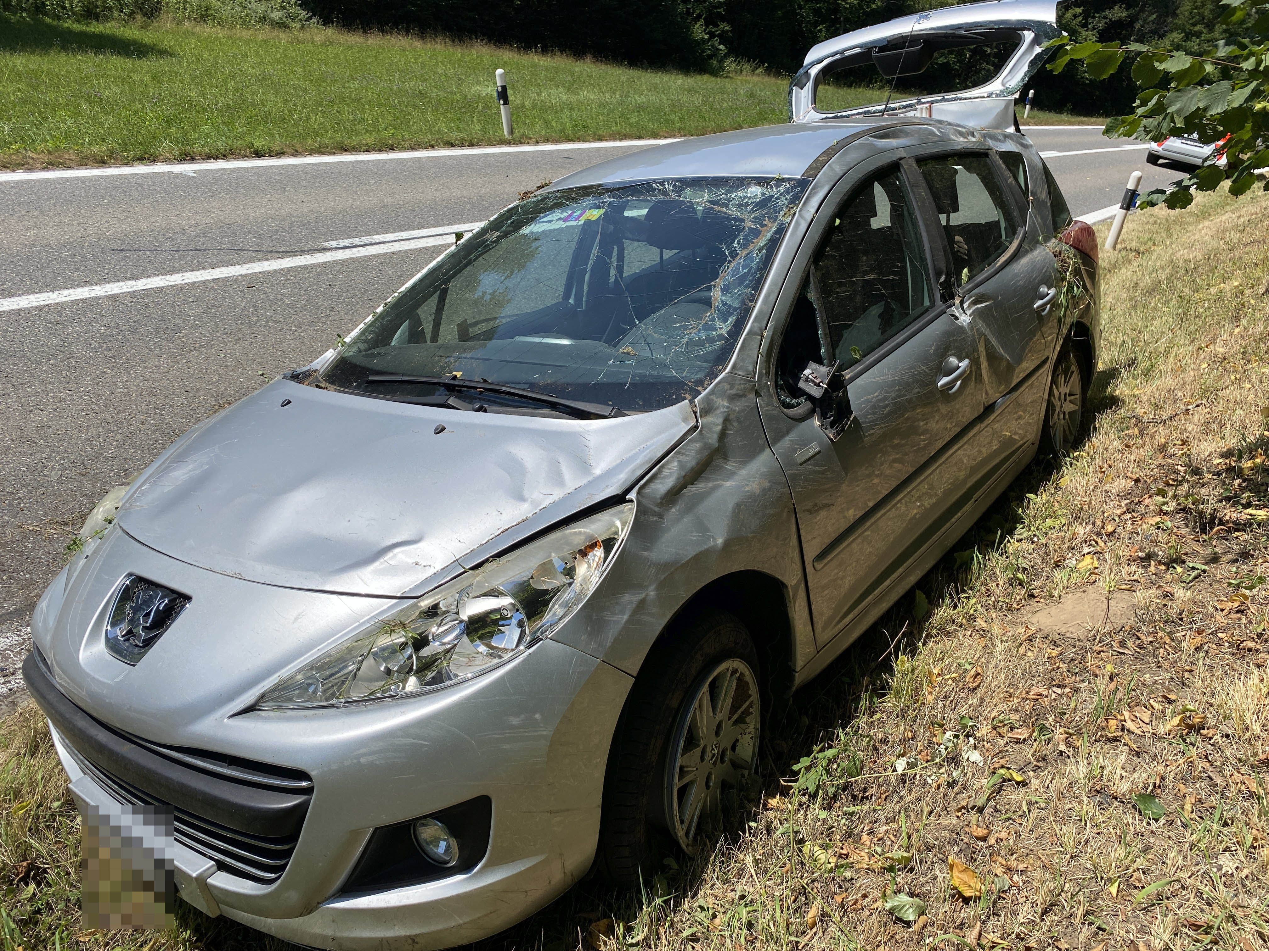 Rottenschwil, 25. Juli: Ein Neulenker war in einem Peugeot in Richtung Hermetschwil-Staffeln unterwegs, als sich in Gegenrichtung eine Baumaschine näherte. Er verlor darauf hin die Herrschaft über sein Fahrzeug. Am Auto entstand ein Totalschaden. 