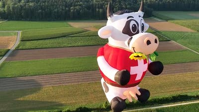 Zum ersten Mal mit Passagieren: Aargauer hebt mit Kuhballon der Marke Eigenbau ab